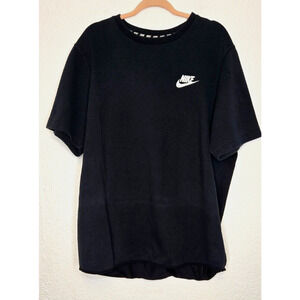 Nike Mens T Shirt XL Black Short Sleeve Breathable Mesh Logo Crewneck Sweatshirt